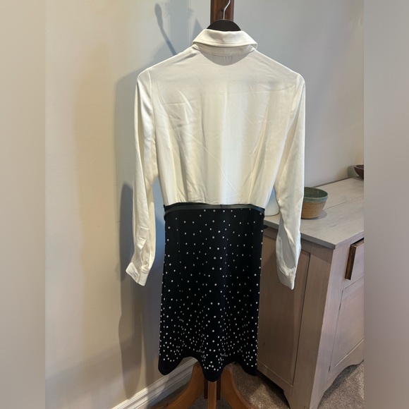 Karl Lagerfeld Paris, Long Sleeve Dress with studded skirt and belt. Size US 6 - Picture 5 of 7